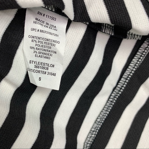 Lily Rose Peplum Scuba Striped Fit Flare Top Small - Picture 7 of 7
